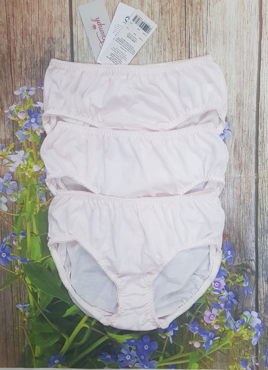 Bộ 3 chiếc quần lót Triumph Blissy 10 midi cotton lưng vừa màu Hồng nhạt