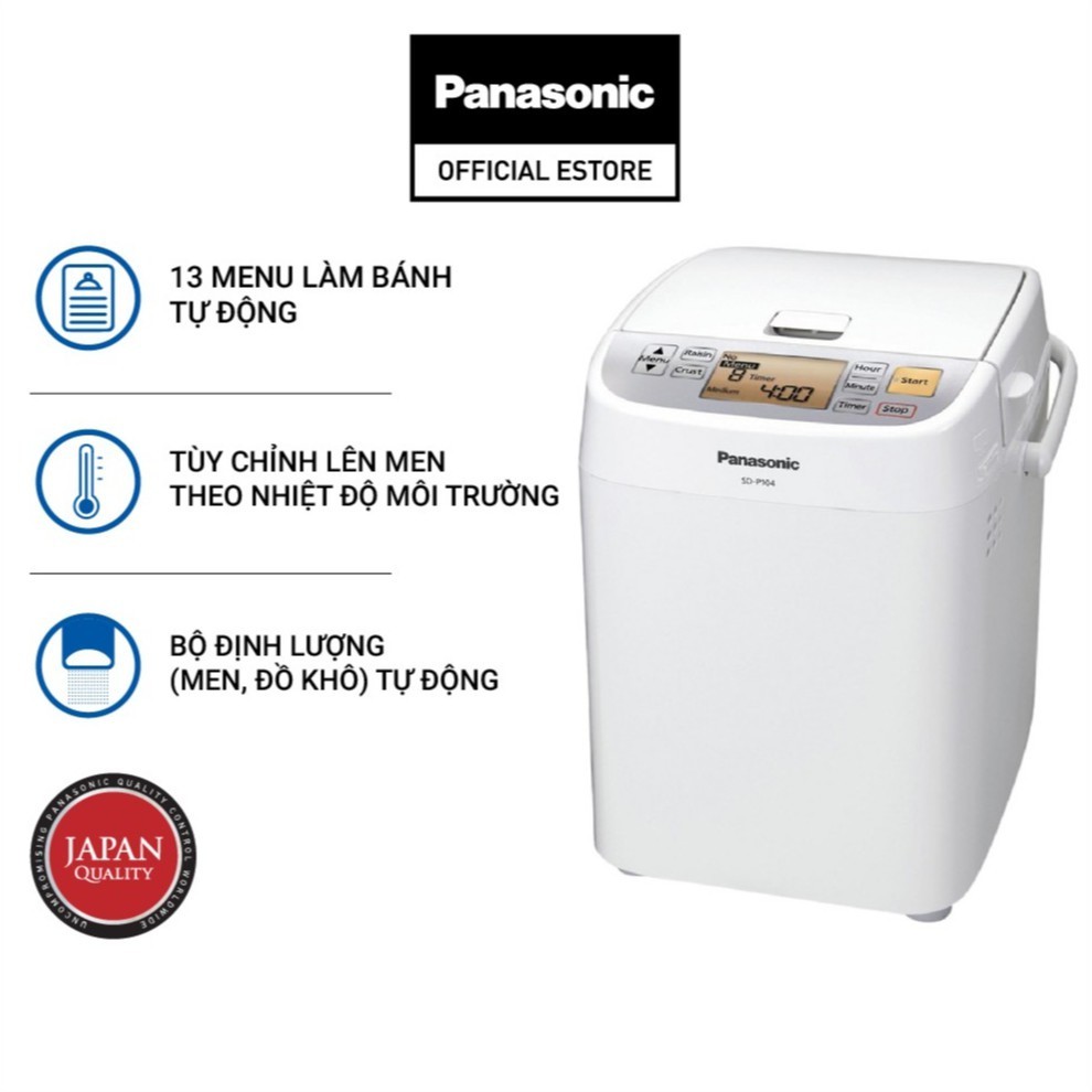 Combo Máy làm bánh mì tự động Panasonic SD-P104WRA 360W và Máy Đánh Trứng Để Bàn MK-GB3WRA - Hàng chính hãng