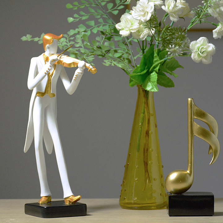 Bộ Tượng dàn nhạc giao hưởng chơi violin, ghita, kèn, piano decor để bàn đẹp - Đồ decor kệ tủ trang trí phòng khách và quà tặng ý nghĩa