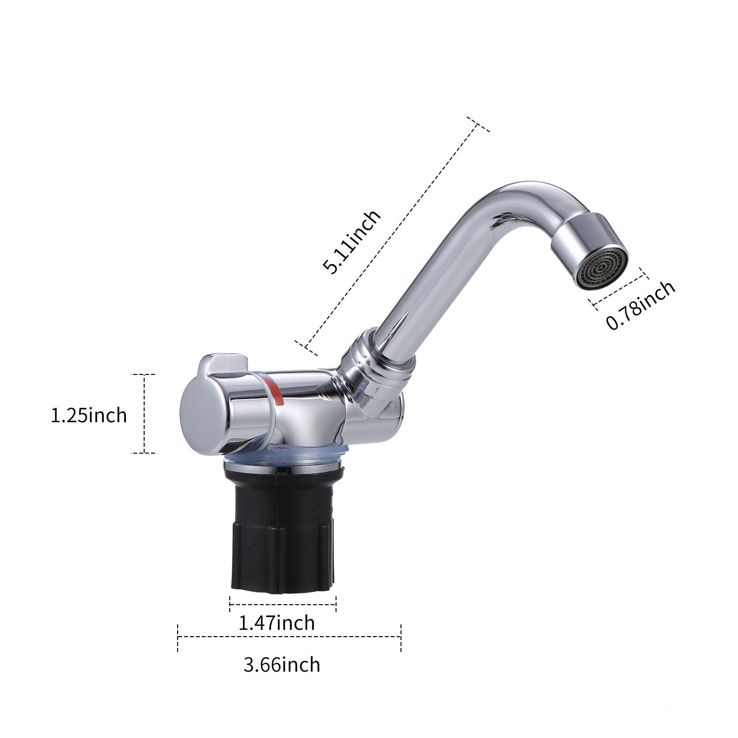 Vòi nhà bếp có thể gập lại 360 °, có vòi nóng lạnh, mạ crome sáng bóng