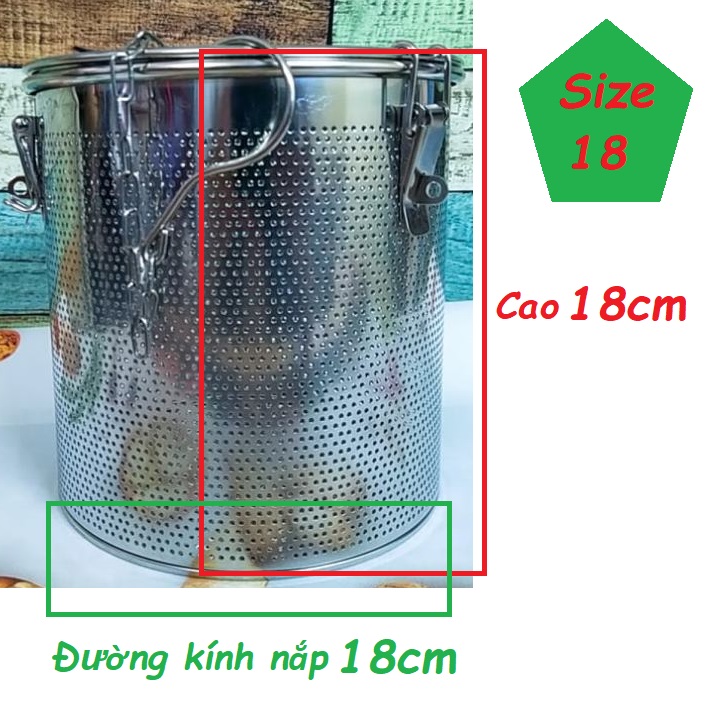 [Loại Lớn Sz18] Dụng Cụ Lọc Trà, Lọc Gia Vị INOX Cao Cấp, có móc treo tiện dụng - Size 18cm. Dụng cụ pha chế, chế biến lọc cặn bã xác trà, gia vị thực phẩm NHANH HIỆU QUẢ. Phù hợp cho Nhà hàng Bar, quán ăn, quán nước ĐẲNG CẤP