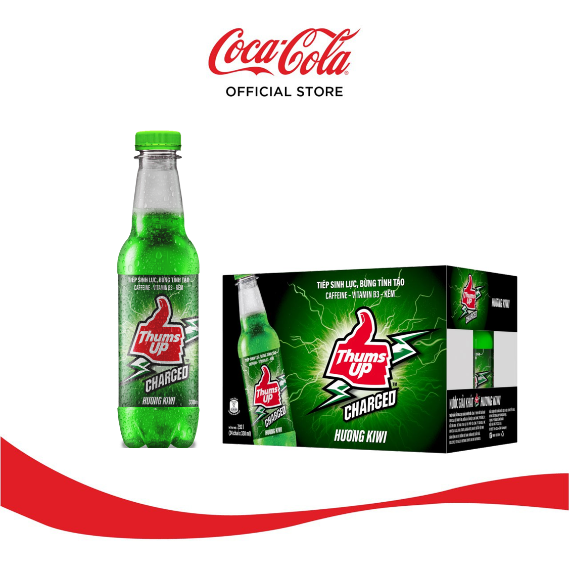 Thùng/Lốc 24 Chai Nước Giải Khát Thums Up Hương Kiwi 320ml x 24