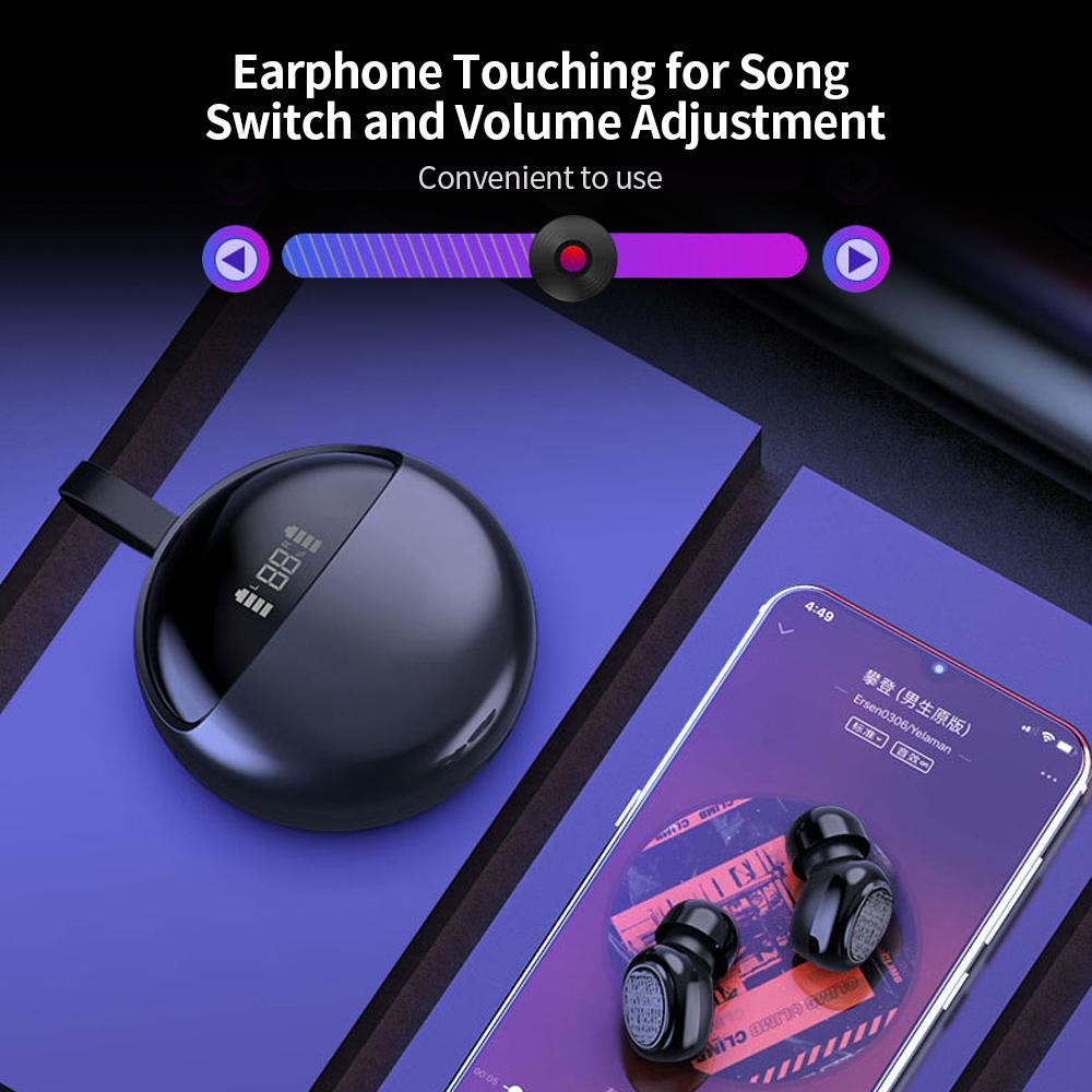 Tai nghe Bluetooth không dây YH-03 TWS màn hình LED, thiết kế phù hợp cho thể thao / phương tiện Android / IOS Rose Gold - màu vàng hồng