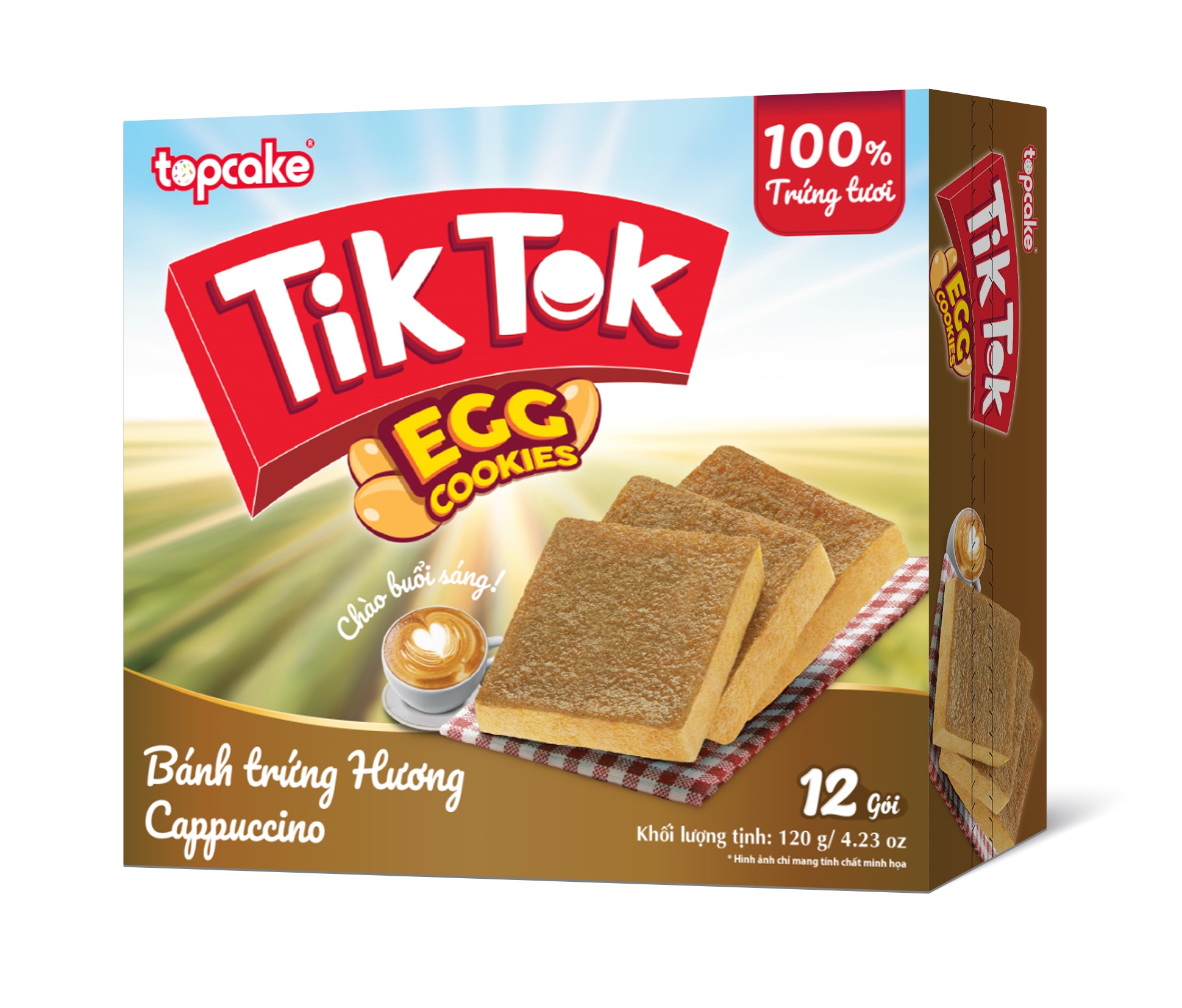 Bánh trứng TIKTOK Vị Cappuccino 120g