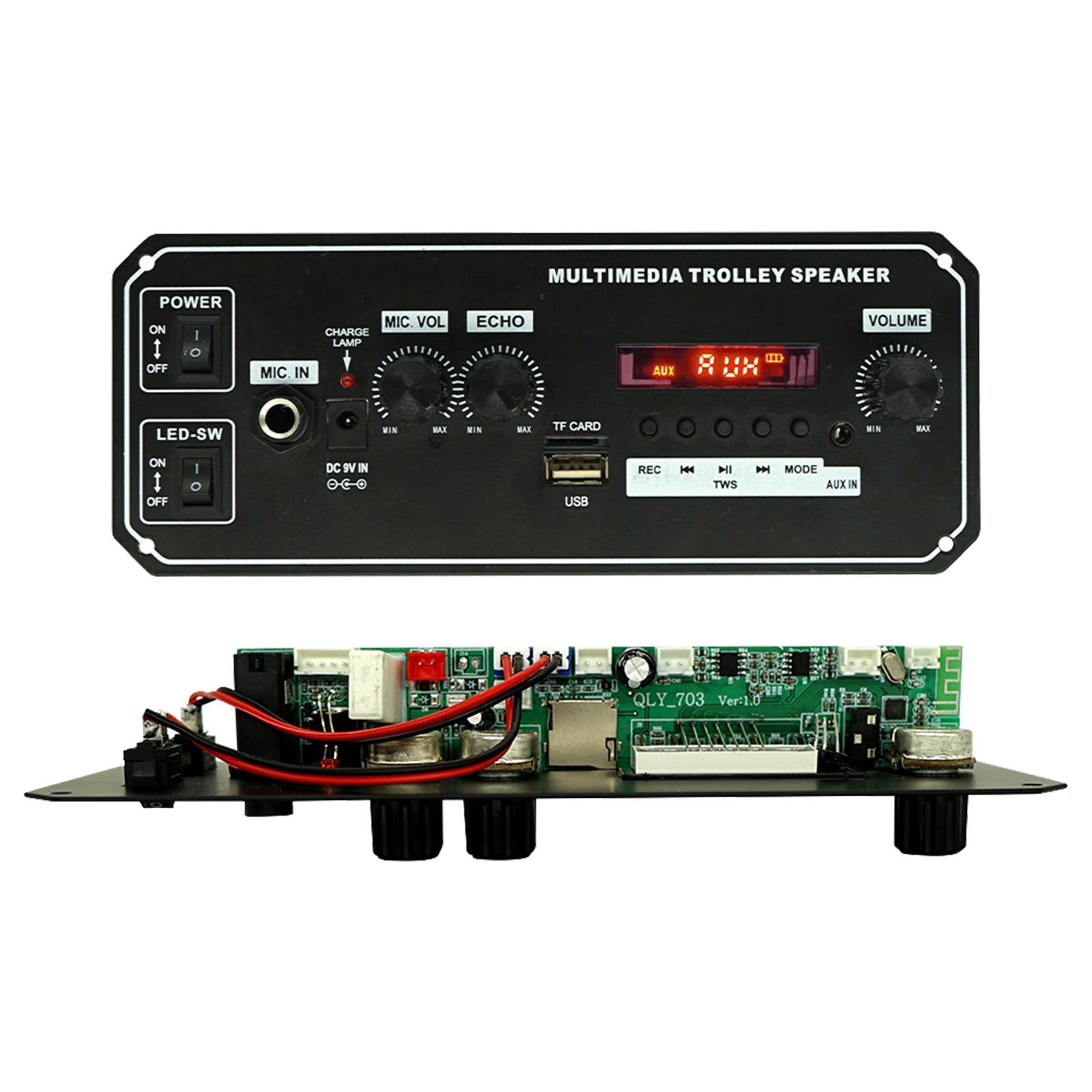 Bluetooth MP3 Decoding Board Audio Receiver Module for Speaker 2x10W 7.4V RGB Light Lossless Support TF/USB/AUX/Mic/FM Audio Amplifier Board