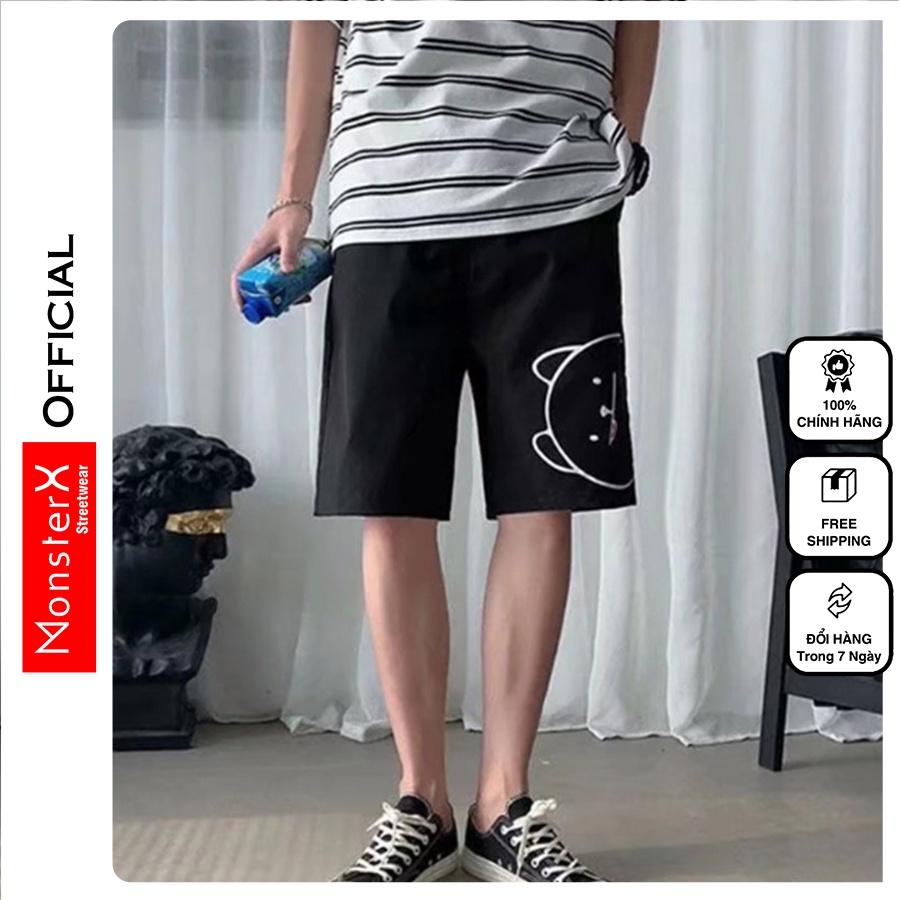 Quần Short Đùi Gấu unisex MONSTERX thể thao basic nam nữ oversize phong cách đường phố Hàn Quốc Ulzzang