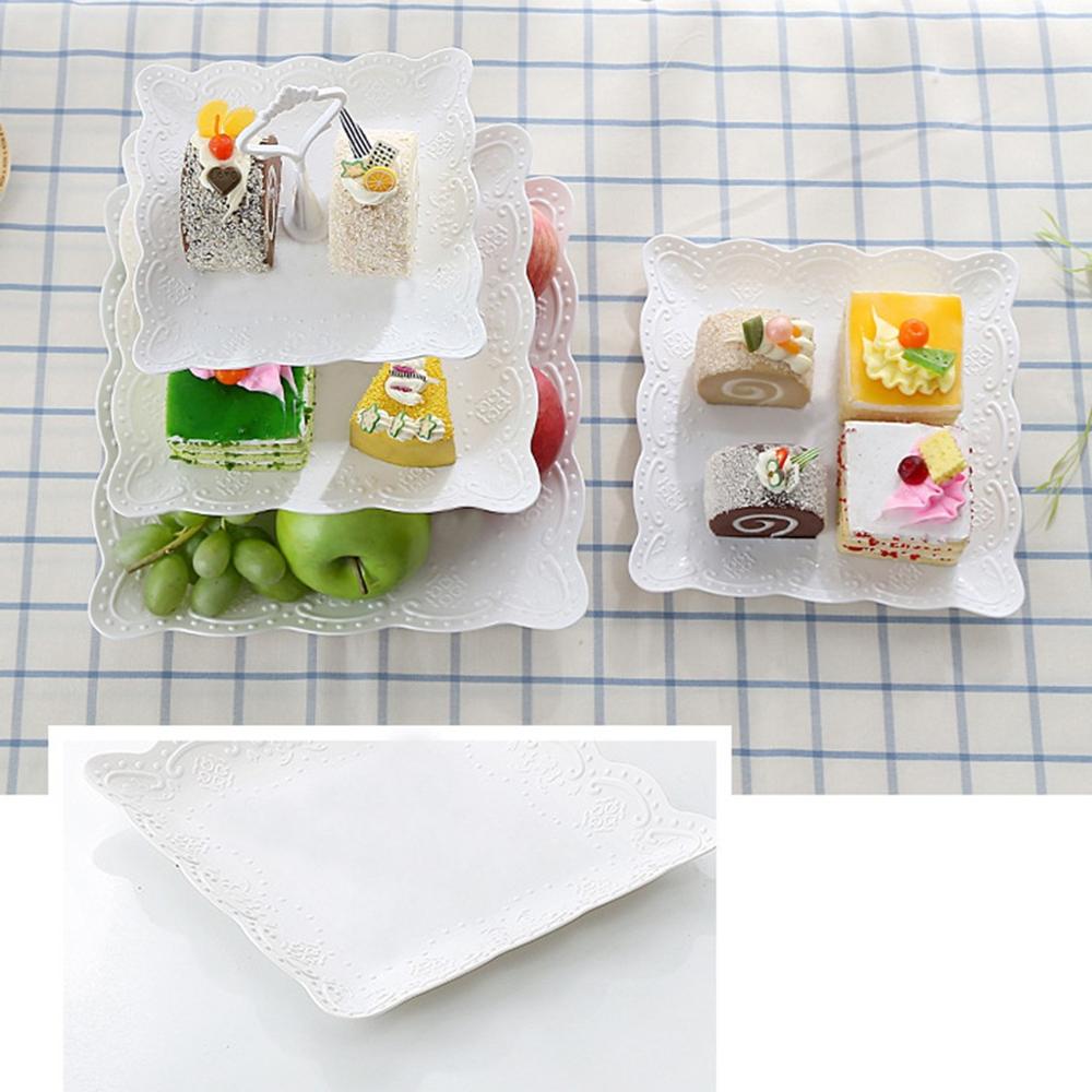 Khay Đựng Bánh Kẹo, Hoa Quả 3 Tầng Hình Vuông