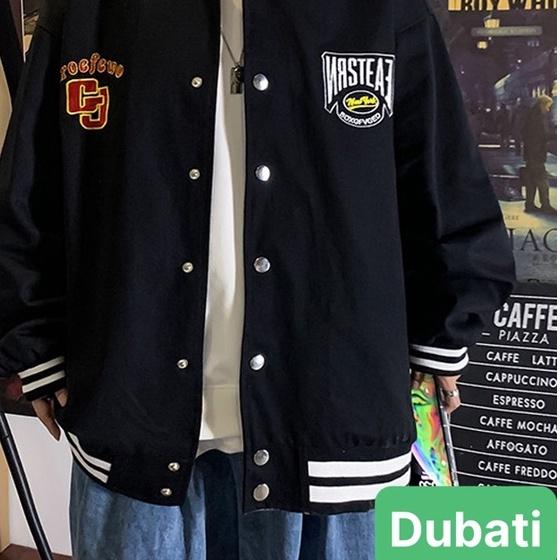 ÁO KHOÁC BOMBER NAM NỮ VẢI MERO LOGO THÊU PHONG CÁCH HÀN QUỐC- DUBATI FASHION