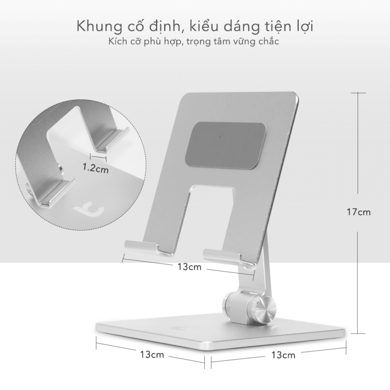 Stand/ Giá Đỡ iPad, Máy Tính Bảng, Tablet Nhôm Cao Cấp Có Thể Nâng Độ Cao, Chỉnh Góc Nghiêng, Gấp Gọn Lucas MT900 - Hàng Chính Hãng