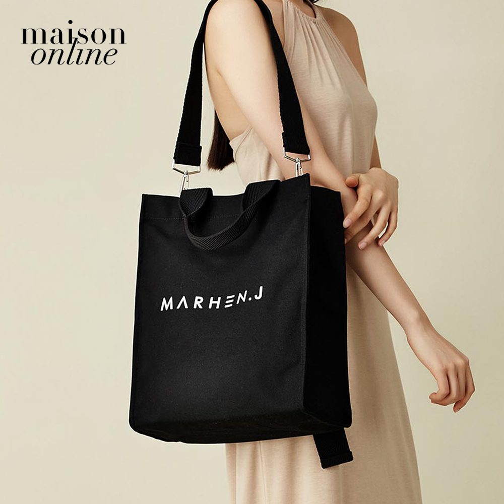 Marhen.J - Túi đeo vai chữ nhật vải bố Ricky MJ18DRCKAL-BK