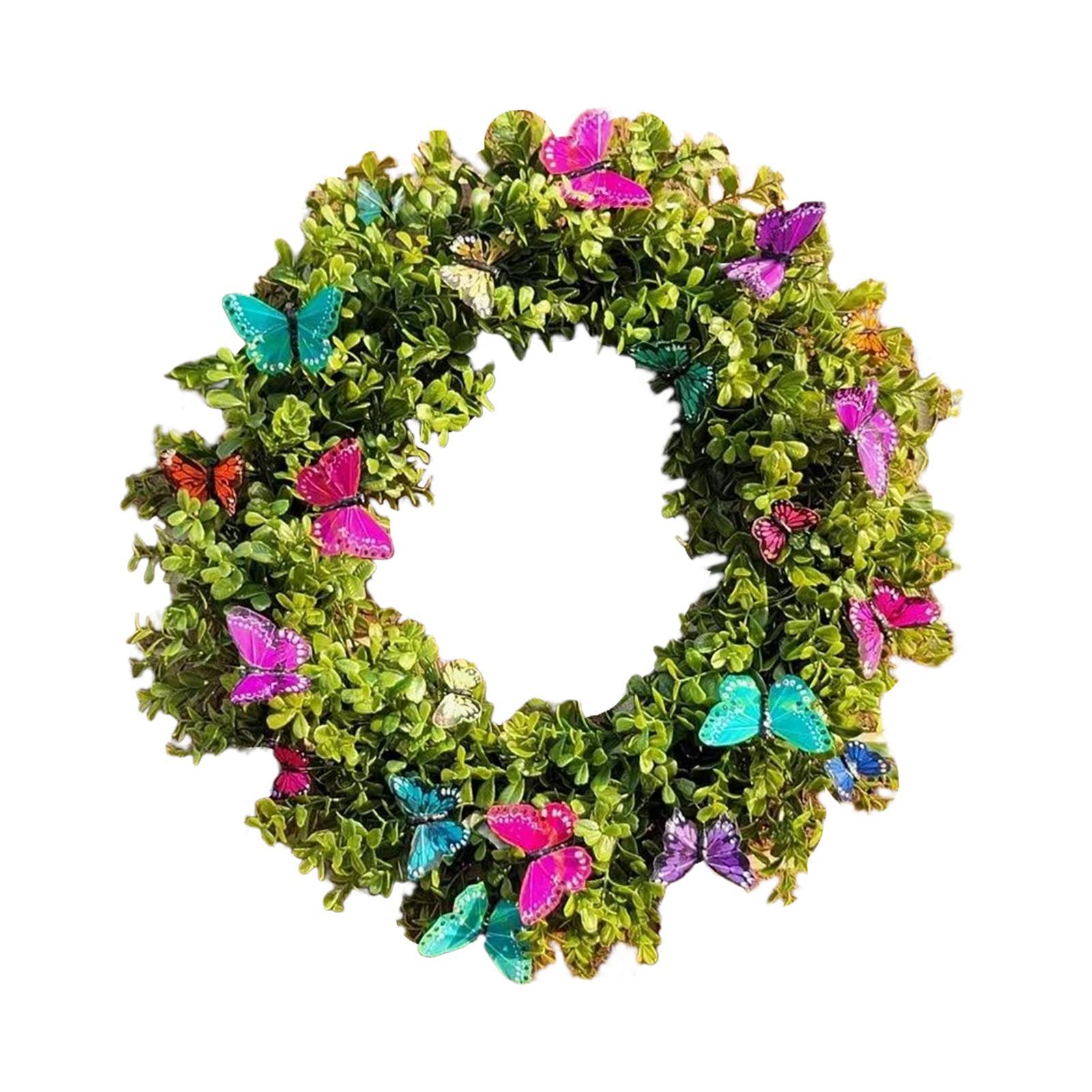 Artificial Spring Summer Wreath Front Door Spring Flower Wreath for Farmhouse Decoration