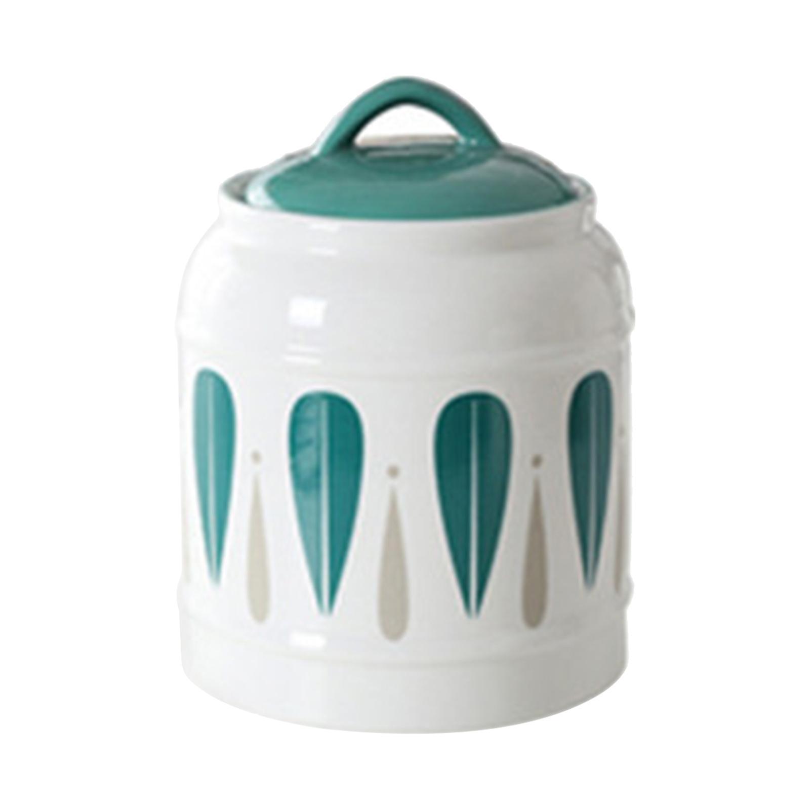 Ceramic Jar with Airtight Lid Food Storage Jar Porcelain Dry Food Container Tea Canister Pet Treat Storage Container for Rice