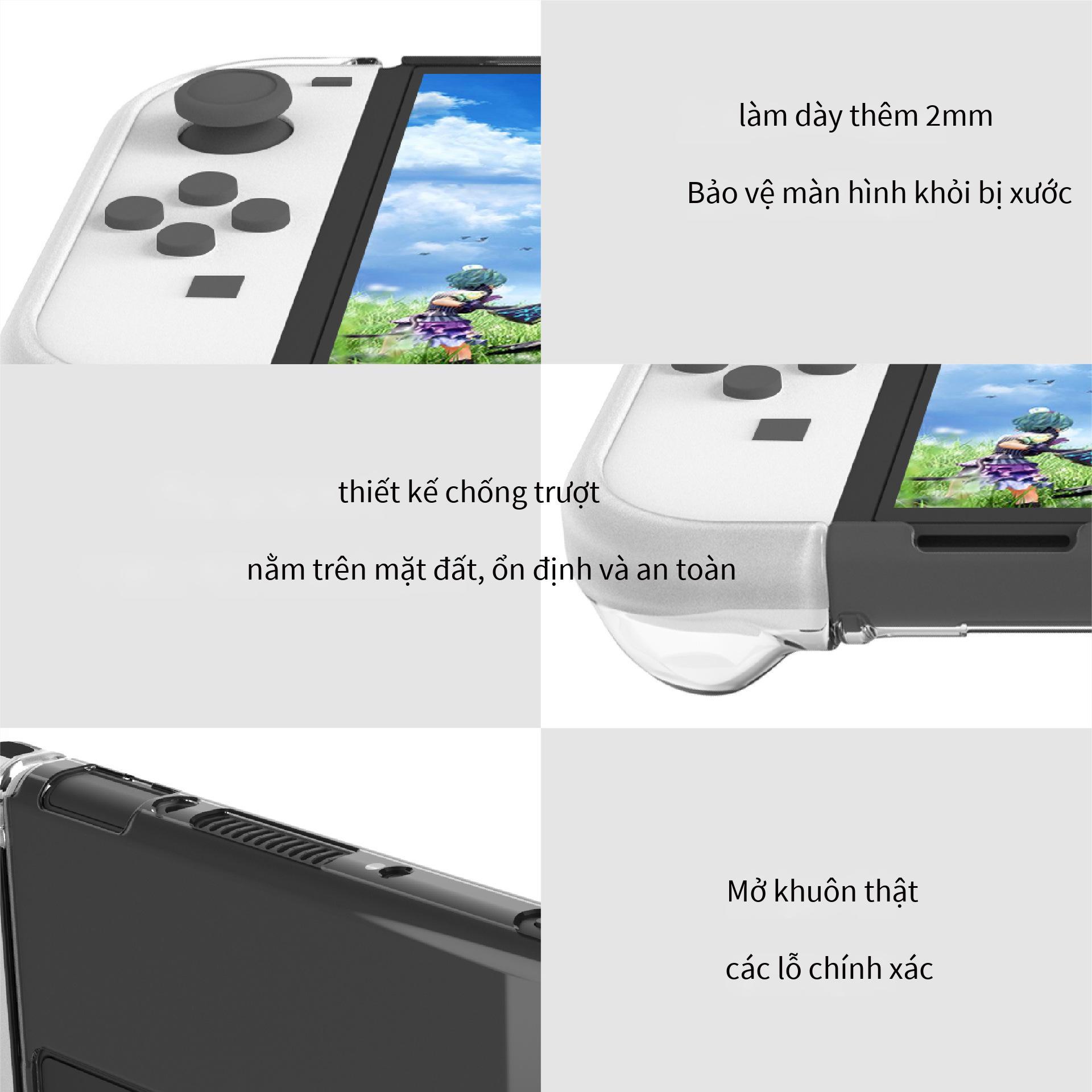 Khuyến mại Công tắc máy chủ OLED vỏ trong suốt NS Oled tay cầm trái và phải TPU tay áo + máy chủ PC vỏ bảo vệ bộ