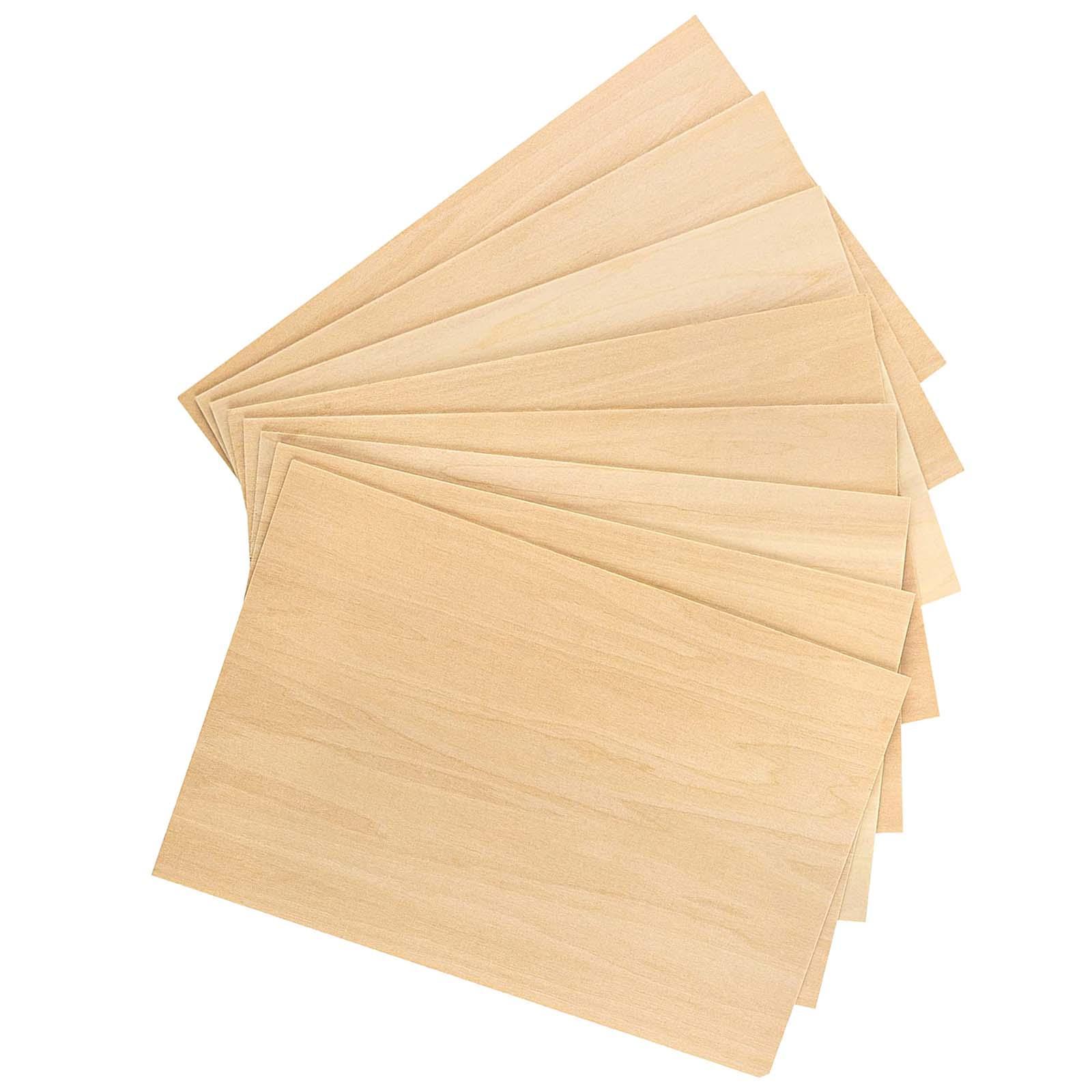 8x Unfinished Wooden Board, Wood Sheets Board, Thin Plywood Board, Wood Boards for Miniature Aircraft Mini House, DIY Project Making Plane Model