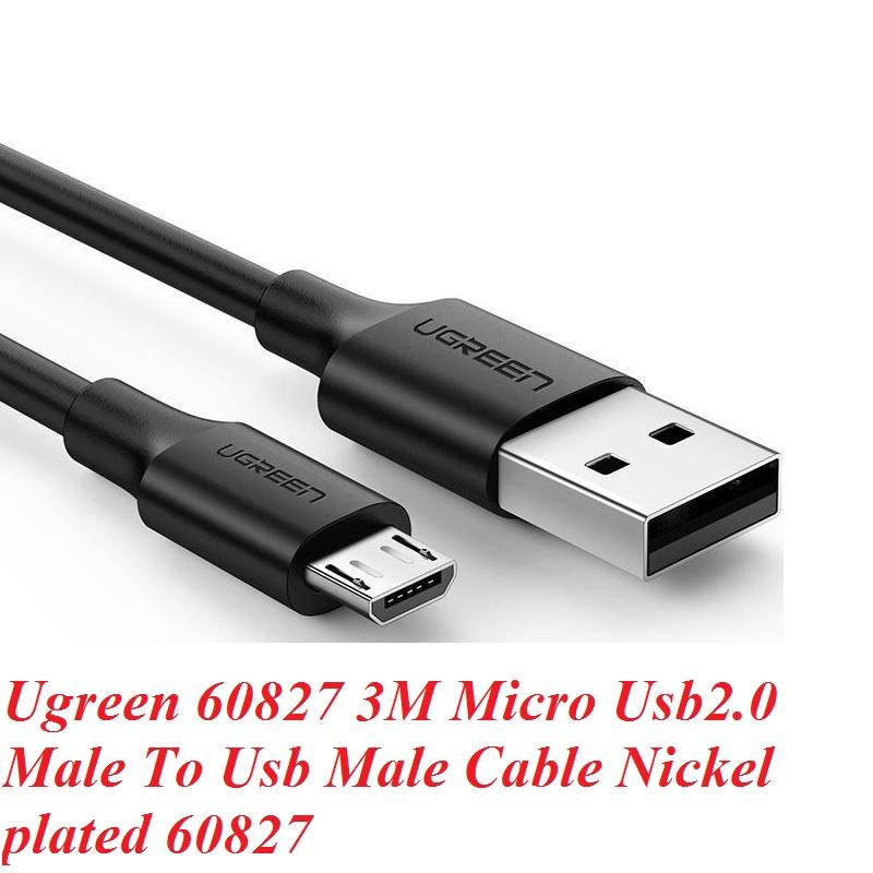 Ugreen UG60827us289TK 3M màu đen cáp Micro Usb 2.0 mạ nickel chống nhiễu - HÀNG CHÍNH HÃNG