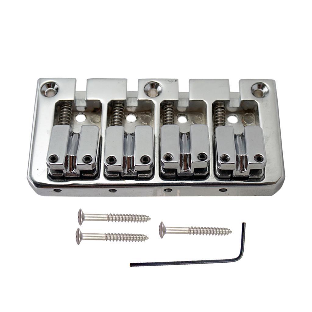 2x 4 String Bass Guitar Bridge with Wrench Screws Musical Parts