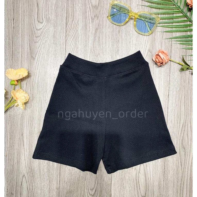 Quần Knit Short Trendy Đùi năng động chất bo gân tăm dày tôn dáng chiều cao nâng mông
