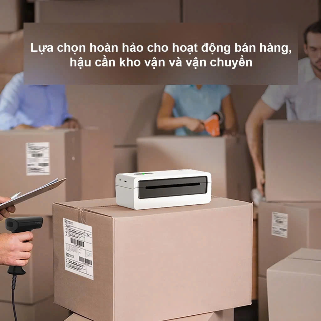 Máy In Đơn Hàng HPRT N43BT Tốc độ cao Tặng khay đựng giấy - Hàng chính hãng