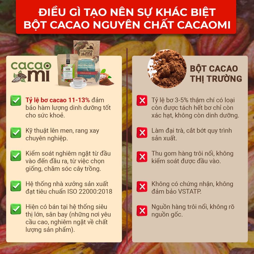 Bột cacao nguyên chất 100% không đường vị truyền thống CacaoMi Original - 1kg