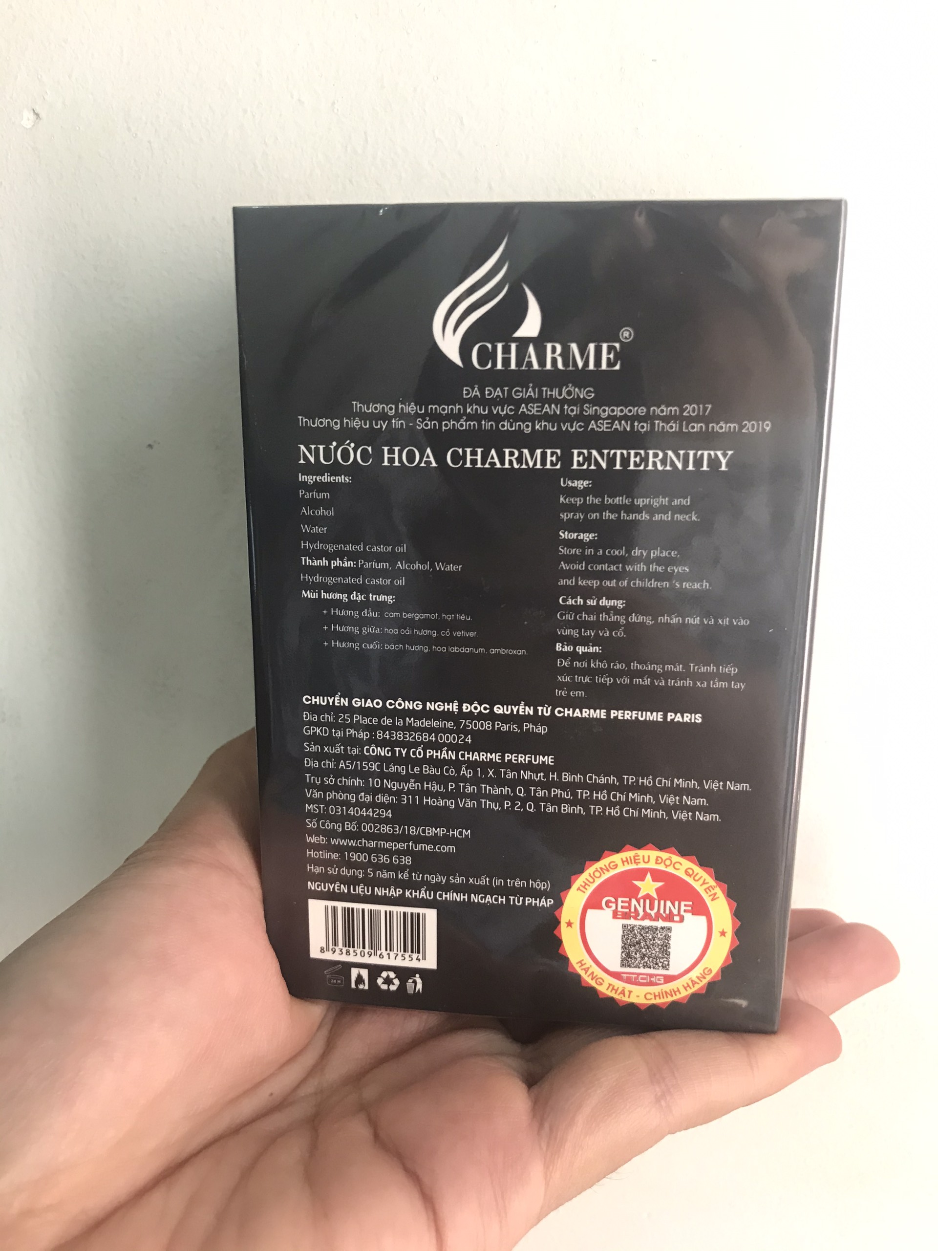 Nước Hoa Nam Charme Enternity Tặng Kèm Mẫu Thử Charme Queen