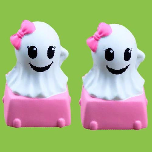 SQUISHY BÚP BÊ ĐEO NƠ HỒNG TẶNG KÈM BAO BÌ GHOST- SQUISHY MA HỒNG ĐÁNG YÊU