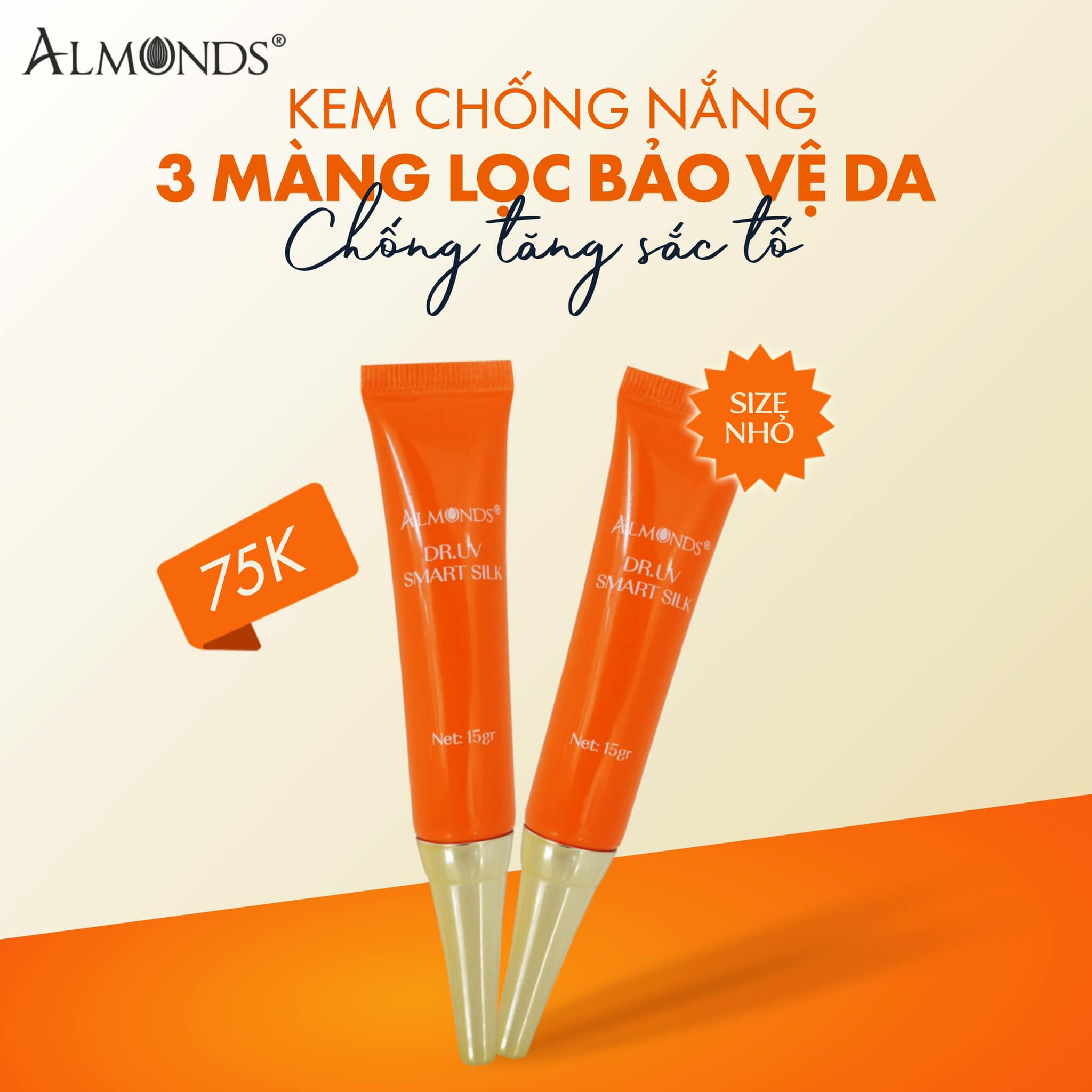 Kem Chống Nắng Almonds Dr.UV Smart Silk SPF 50