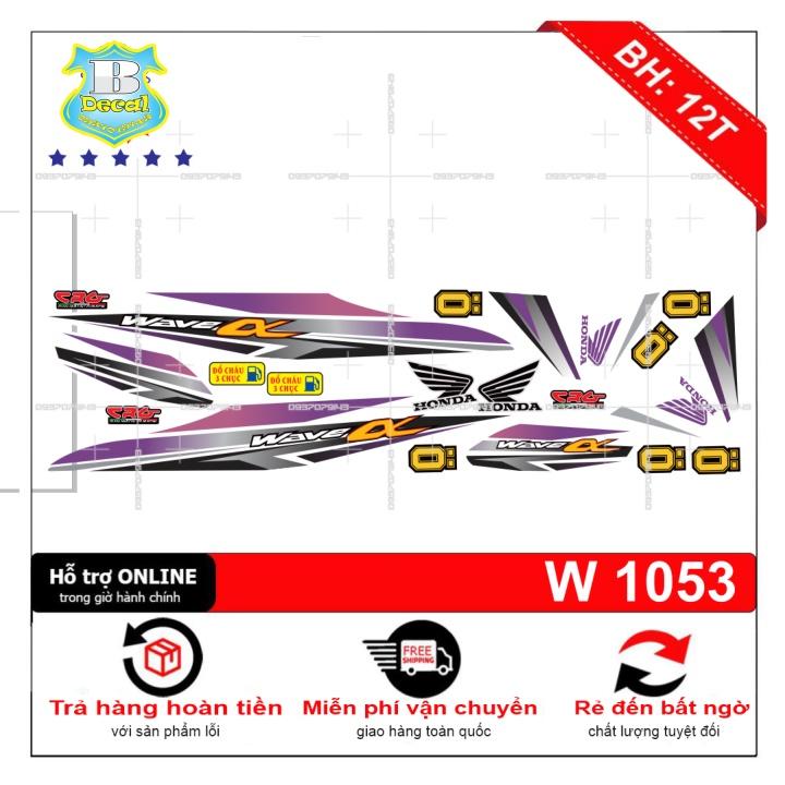 Tem rời dành cho wave a 2016 trắng tím