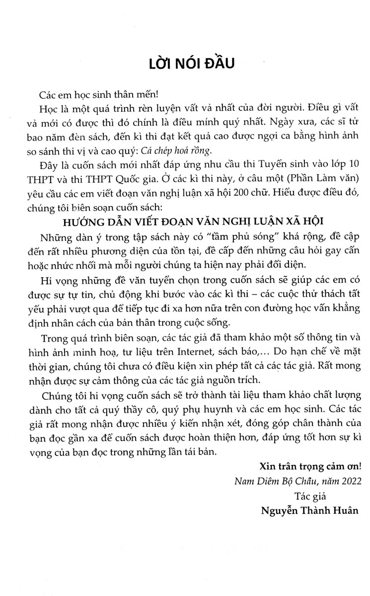 HƯỚNG DẪN VIẾT ĐOẠN VĂN NGHỊ LUẬN XÃ HỘI _KV