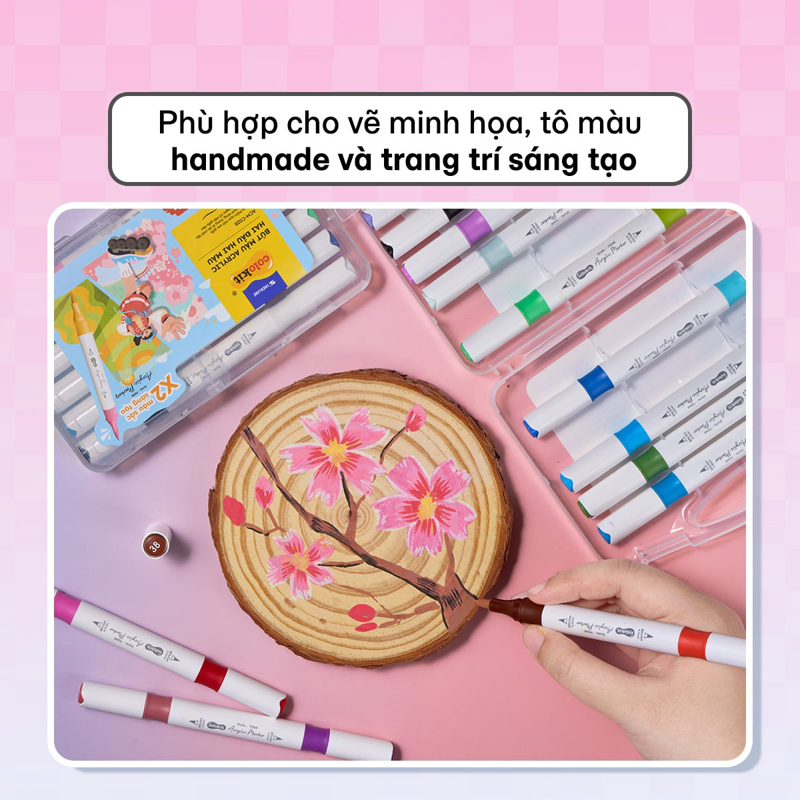 Bút Màu Colokit Acrylic 2 Đầu 2 Màu ACM-C029 (Hộp 24 Màu)
