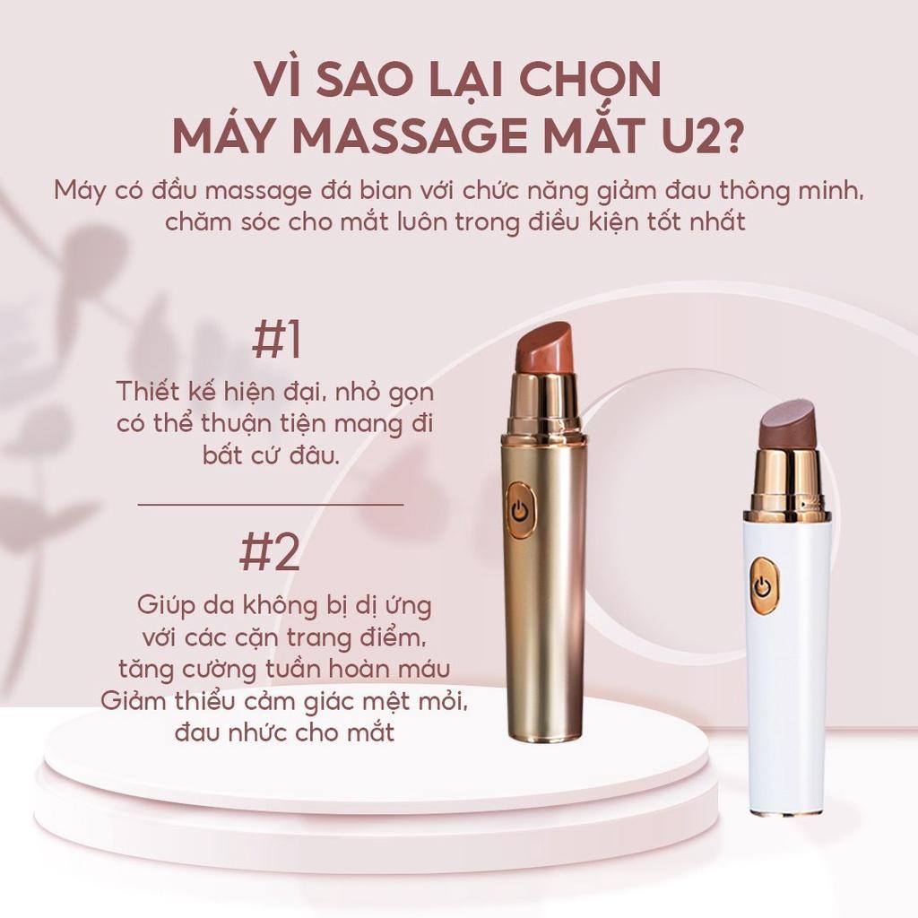 Máy massage mắt giảm nếp nhăn, giảm bọng mắt JOOU U2 Công nghệ Nhật Bản - Đầu đá Bian, Tặng Máy Rửa Mặt Massage JOOU L1901