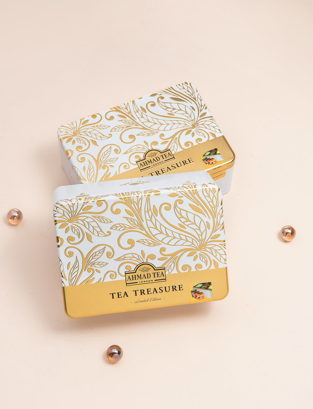 TRÀ AHMAD ANH QUỐC - BỘ SƯU TẬP TRÀ 6 VỊ (120g) hộp sắt hình chữ nhật - Tea Treasure