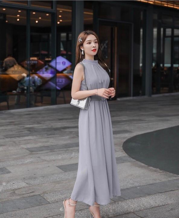 ĐẦM MAXI XÁM KÈM NỊT - DT1311-150