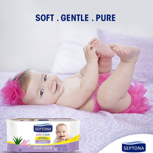 Khăn ướt cho bé SEPTONA Baby Wipes Aloe Lô Hội 80 tờ