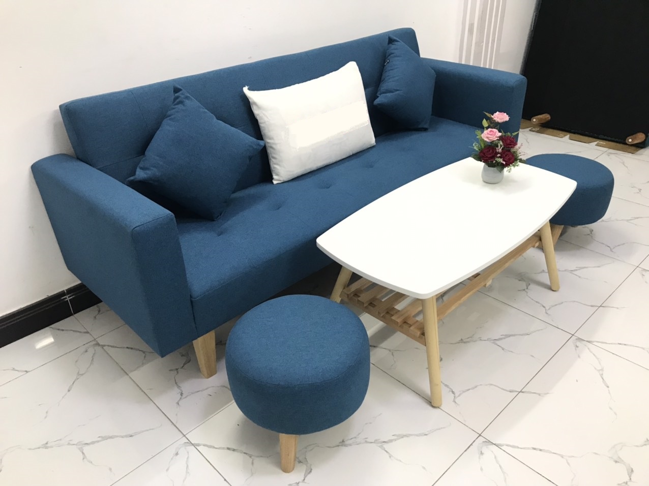 Bộ ghế sofa giường 2mx90 sofa bed tay vịn phòng khách linco06 sopha salon