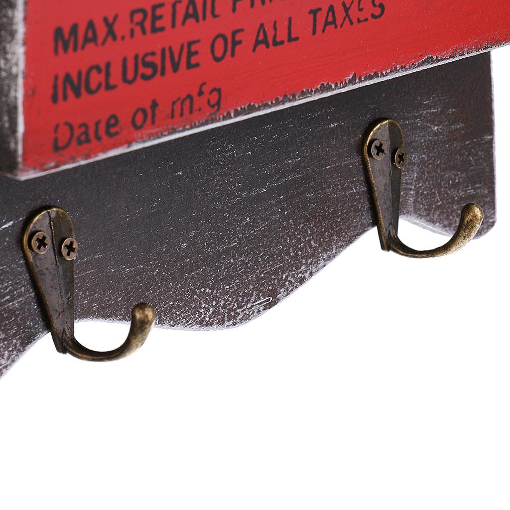 2X Wood Wall Mounted Mail Letter Organizer Key Rack Organizer Storage Holder