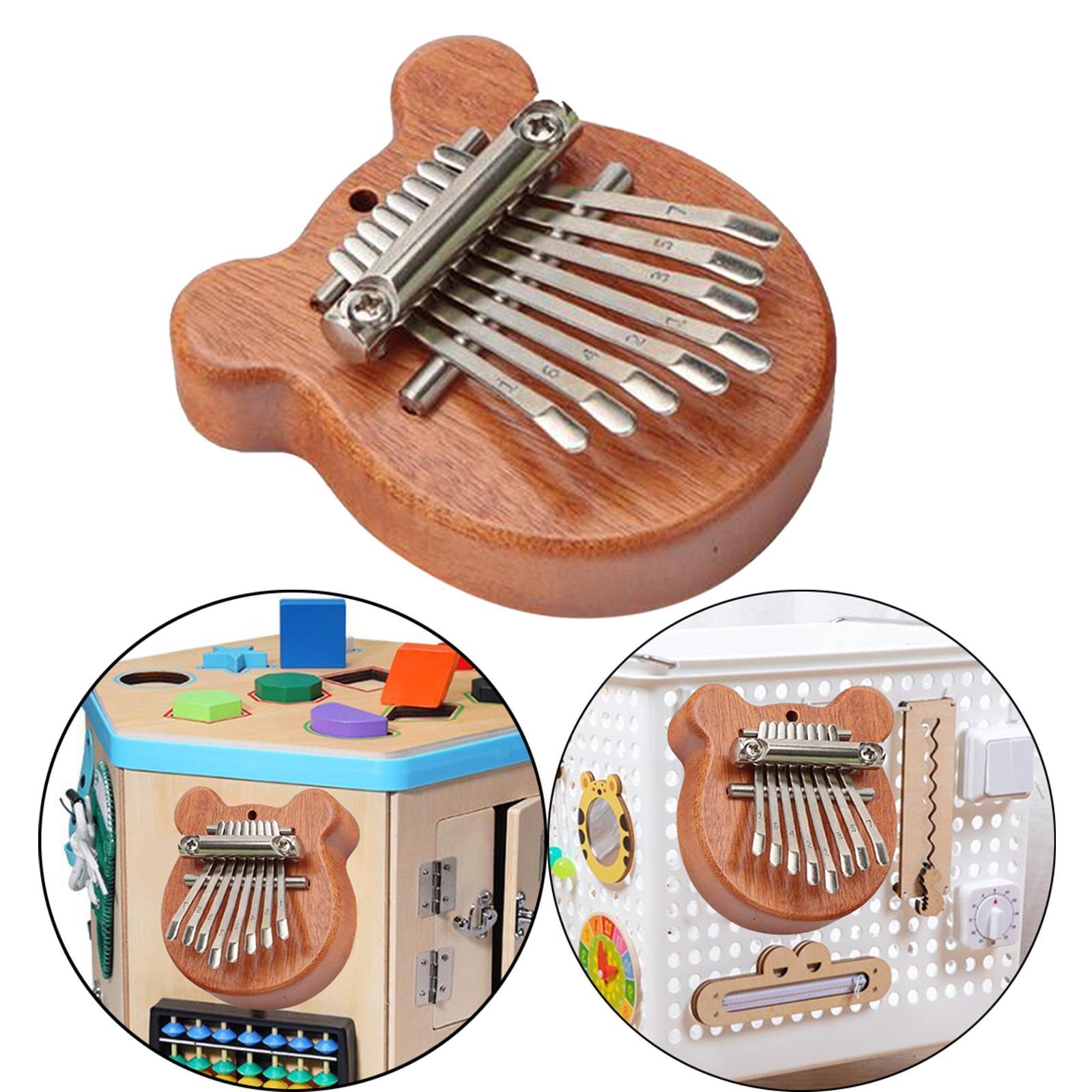 Wooden Montessori Busy Board Thumb Piano Souvenir Practical Skill DIY Material Development Toys for Kindergarten Preschool Home Boys Girls