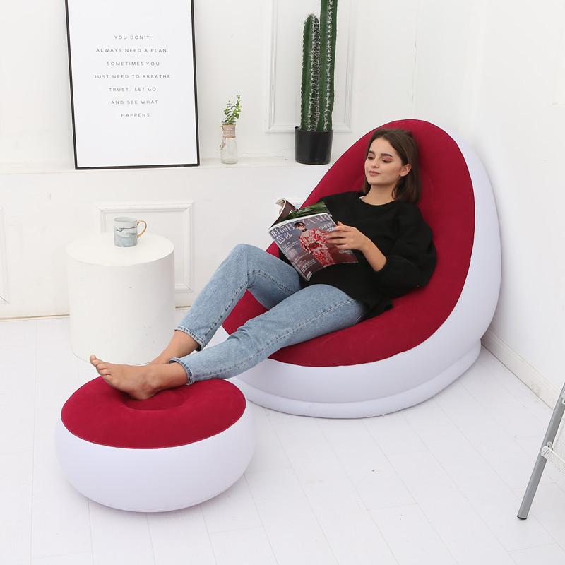 Đậu Túi Sofa Lười Bơm Hơi Gấp Gọn Chống Bẹp Đầu Ngoài Trời Sofa Giường Có Bàn Đạp Thoải Mái Thông Tắc Đường Ống Ghế Sofa Đơn Ghế Đống Lớp Phủ