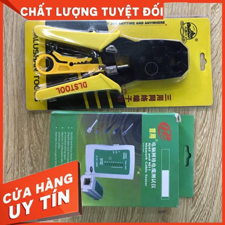 Combo Kìm bấm mạng Vàng/Do cao cấp + test mạng