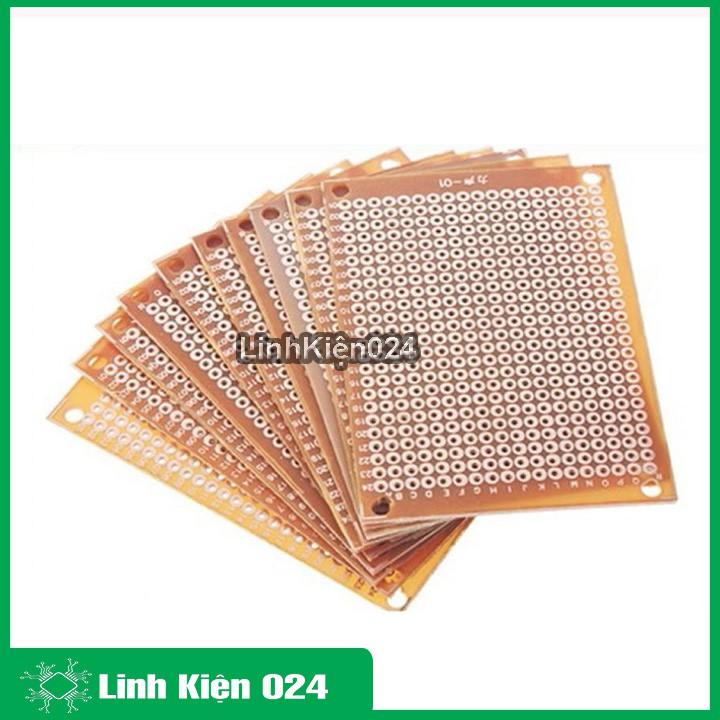 Combo 5 Tấm PCB Phíp Đồng Đục Lỗ 5x7Cm ( nâu ) Hàn mạch thủ công