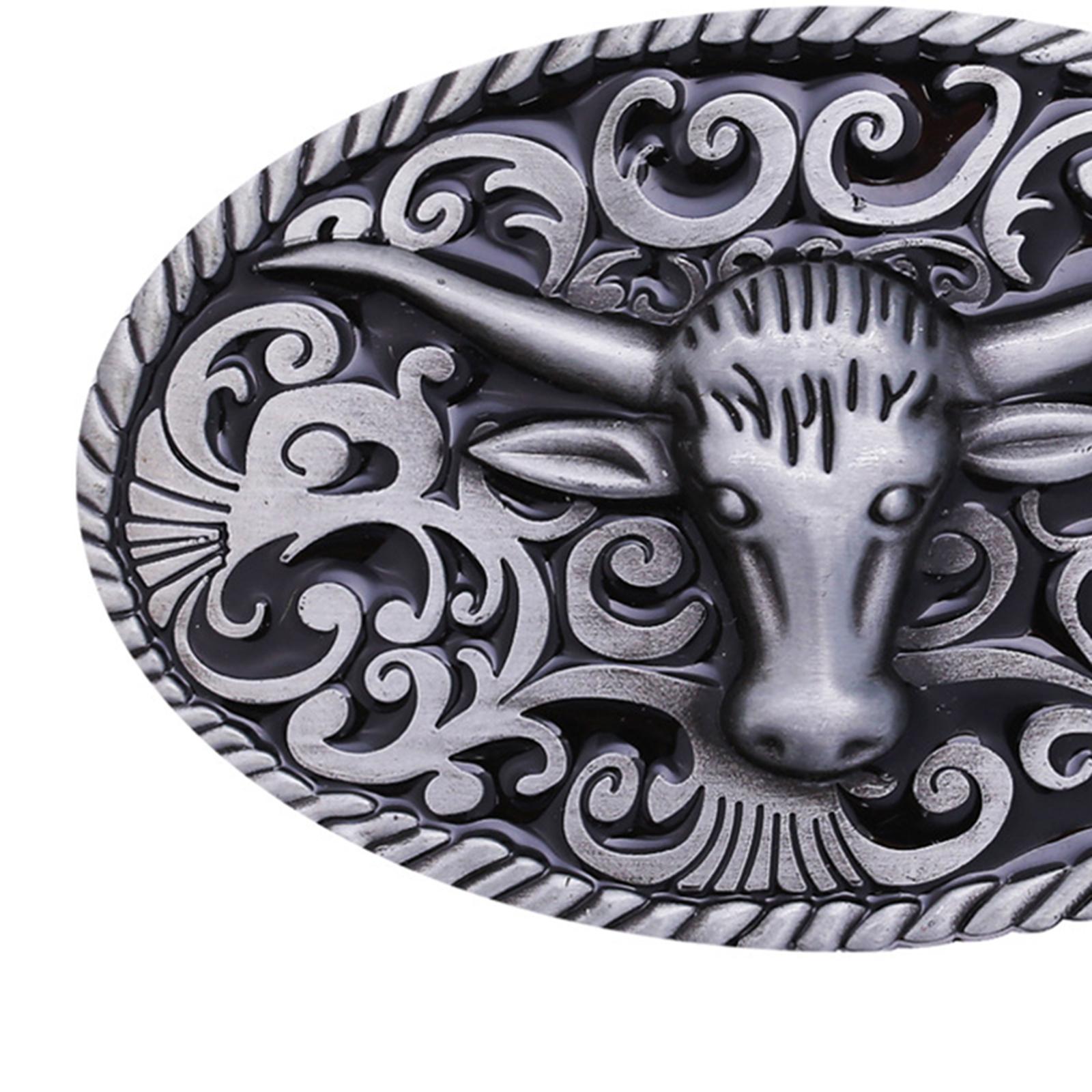 Retro Western Belt Buckle Cowboy Novelty Unique for Men Women Antique Fits Belt