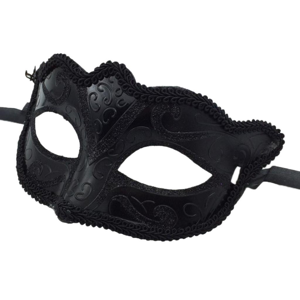 5 Pieces Women Mens Masquerade Ball Mask Venetian Party Eye Mask Black