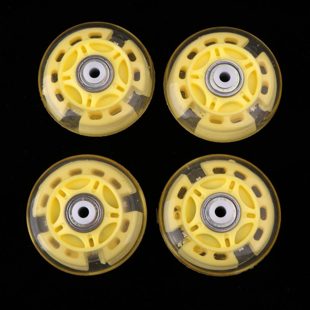 4Pcs Inline Sliding Flash PU Roller Skate Wheels for Skating Shoes