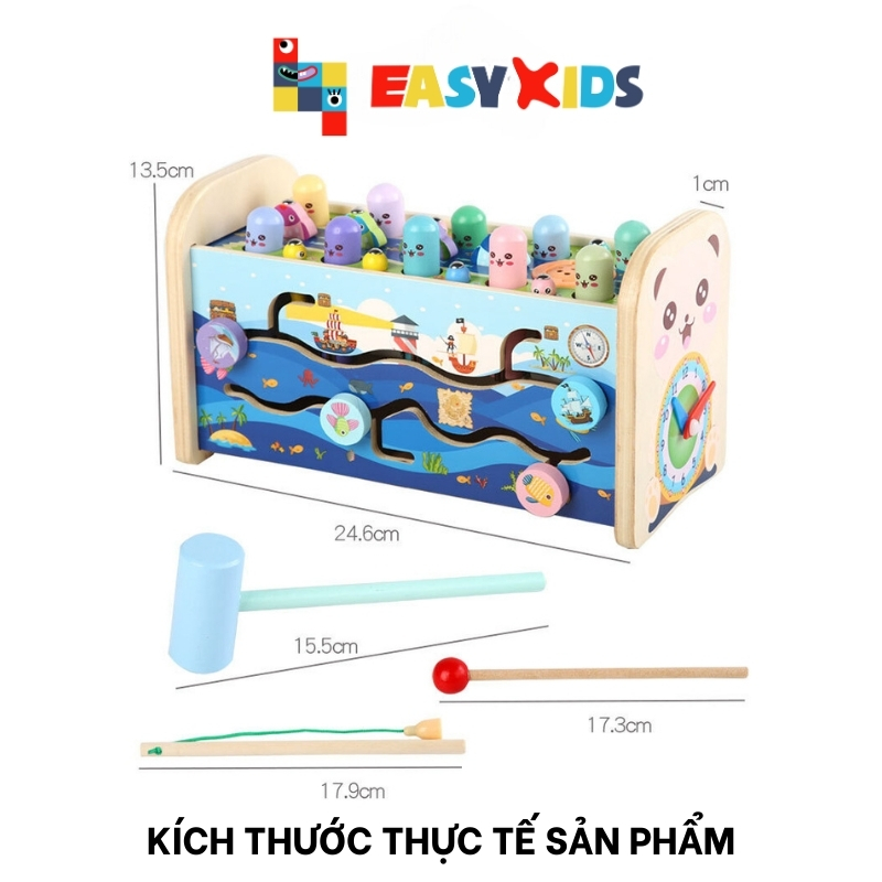 Đồ Chơi Đập Chuột Cho Bé Có Nhạc 7in1 Hình Thỏ, Đồ Chơi Giáo Dục Đa Năng Montessori