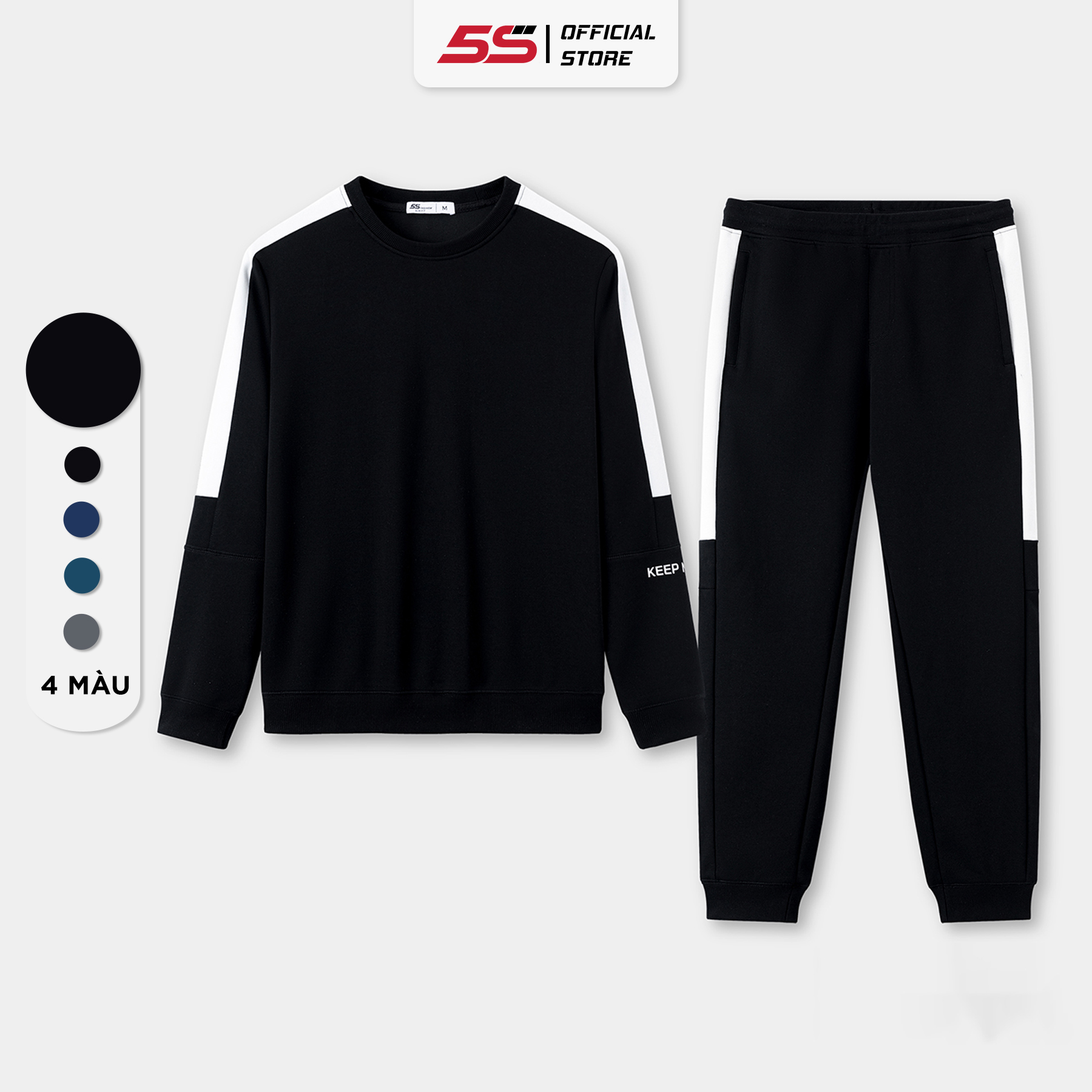 Bộ Quần Áo Nỉ Nam 5S FASHION, Chất Cotton Mềm Mịn, Dày Dặn, Thiết Kế Can Phối Trẻ Trung, Năng Động