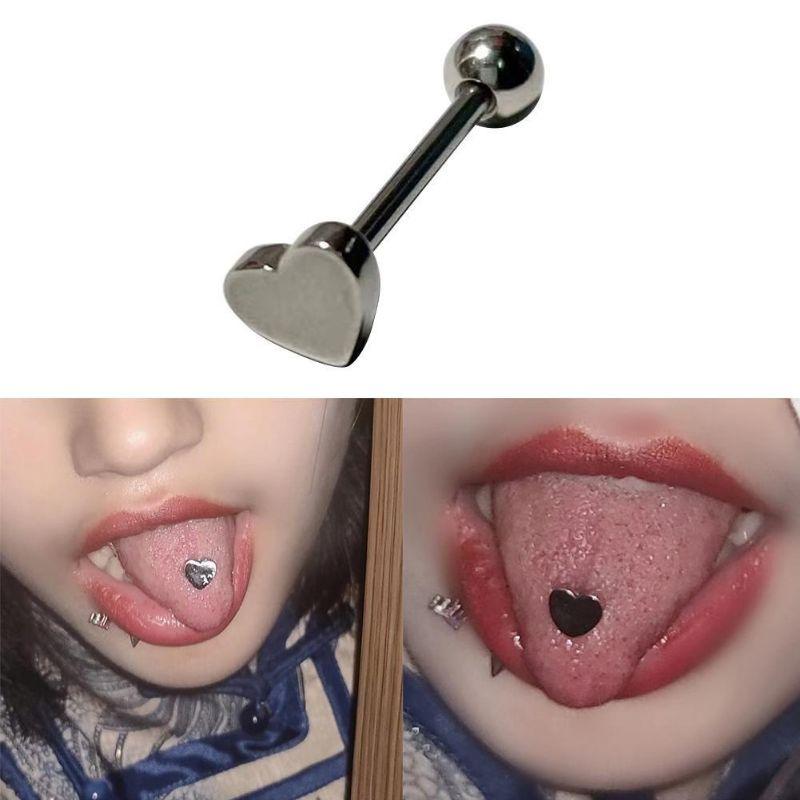 Khuyên lưỡi cao cấp - Trái tim đen - 69STORE