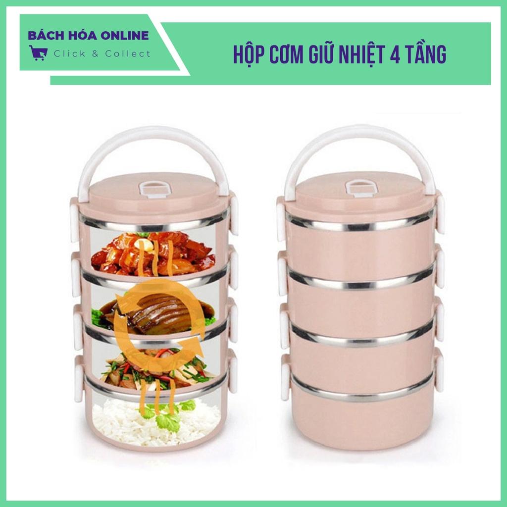 Hộp đựng cơm cặp lồng Lúa Mạch 4 tầng lõi Inox giữ nhiệt