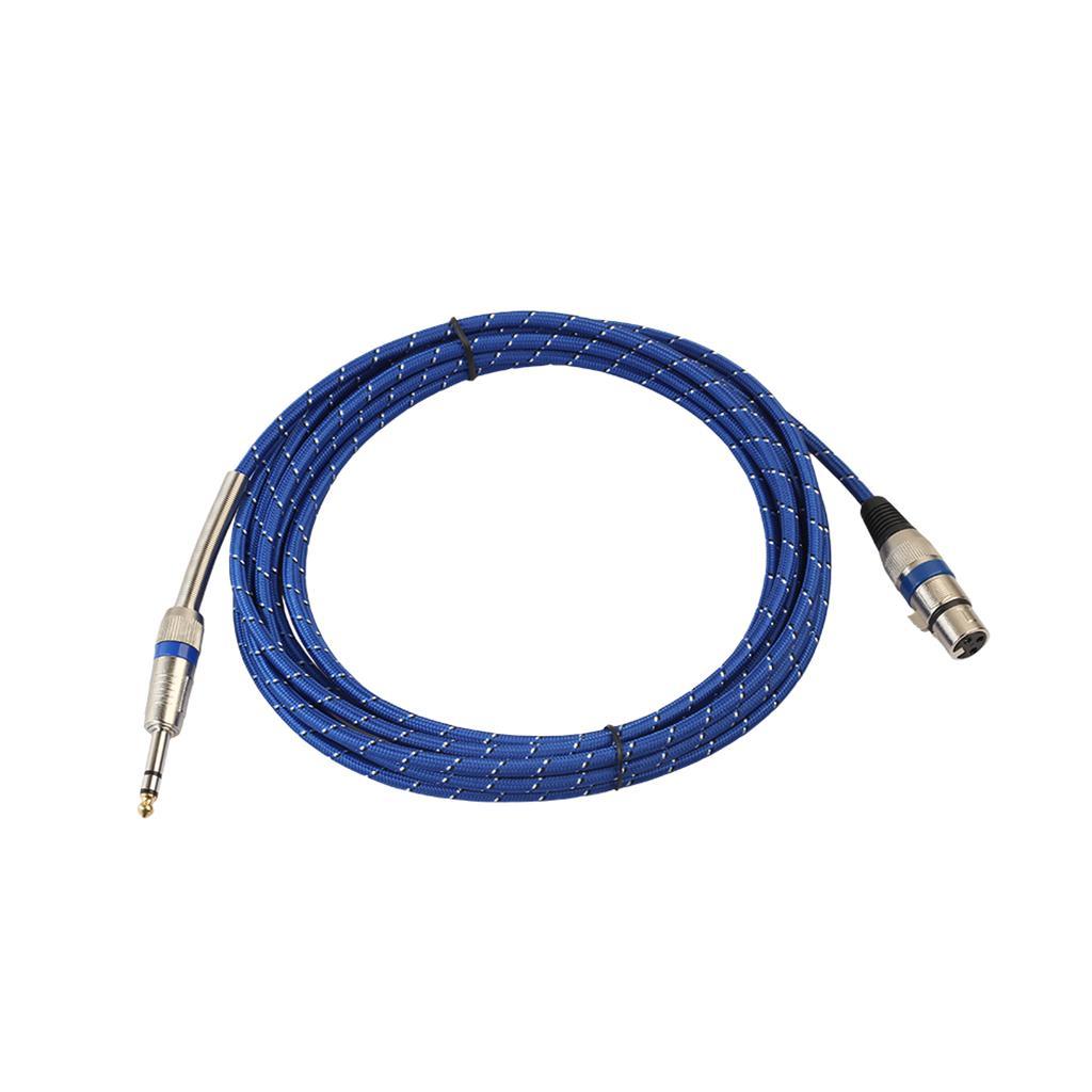 XLR Female to 1/4" 6.35mm TRS Male Balanced Stereo Audio Mic OFC Cable 20m