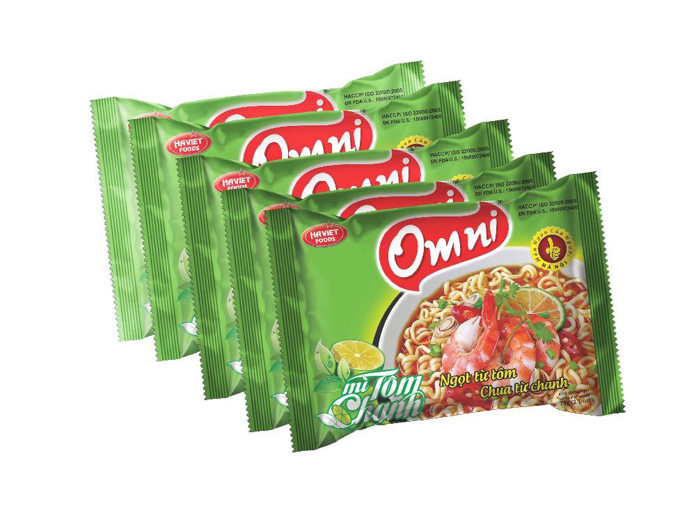 Hình ảnh Mì tôm chanh Omni 75g - Thùng 30 gói