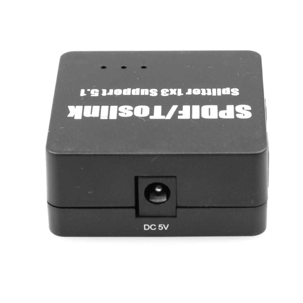 2-Port 1x3 SPDIF Optical Splitter Switcher 1 in 3 out