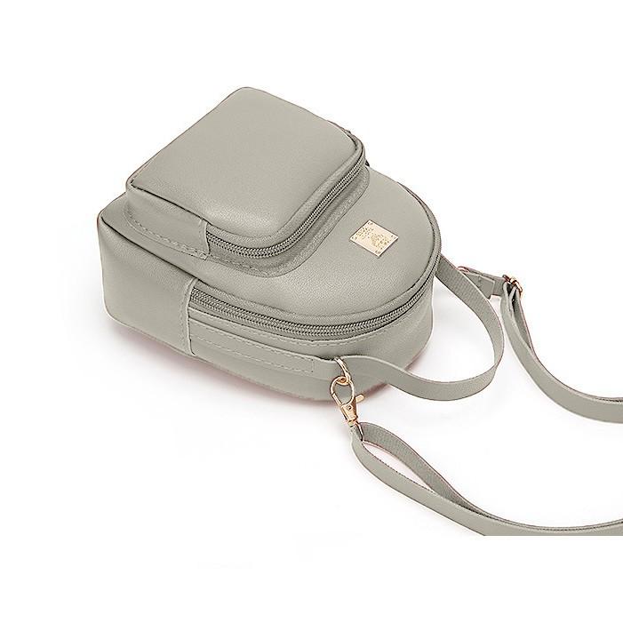 Balo Mini Trơn Màu Xám